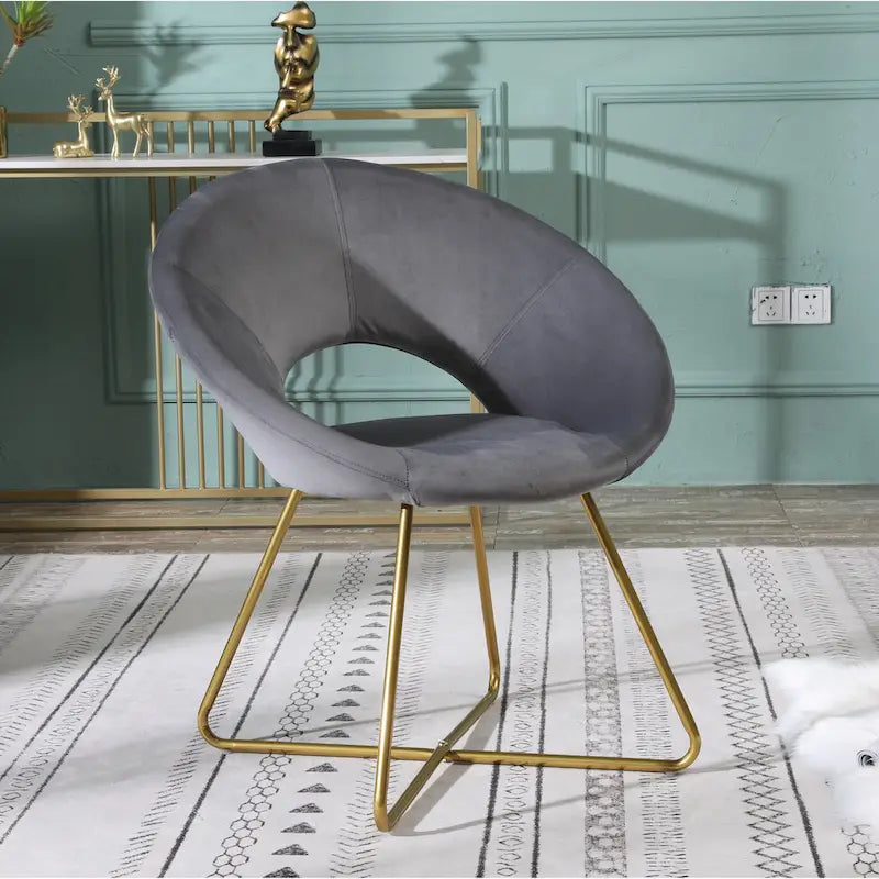 Fauteuil d'appoint en polyester 28" avec base dorée
