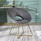 Fauteuil d'appoint en polyester 28" avec base dorée