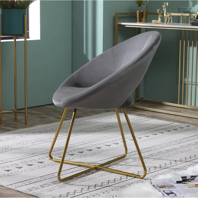 Fauteuil d'appoint en polyester 28" avec base dorée
