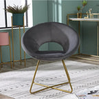 Fauteuil d'appoint en polyester 28" avec base dorée