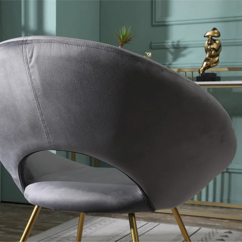 Fauteuil d'appoint en polyester 28" avec base dorée