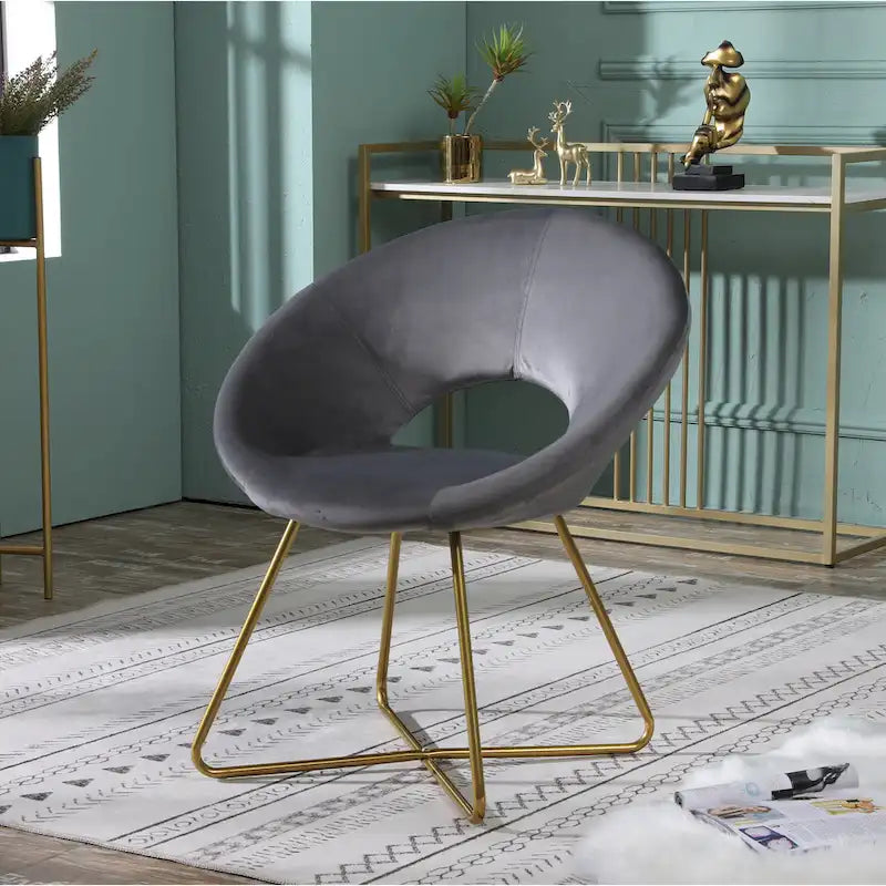 Fauteuil d'appoint en polyester 28" avec base dorée
