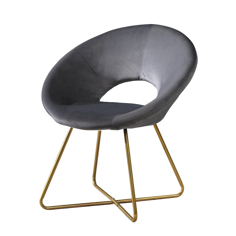 Fauteuil d'appoint en polyester 28" avec base dorée