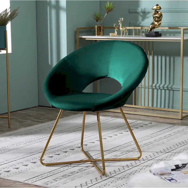 Fauteuil d'appoint en polyester 28" avec base dorée