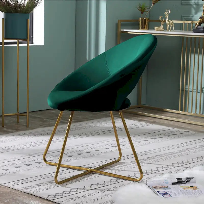 Fauteuil d'appoint en polyester 28" avec base dorée