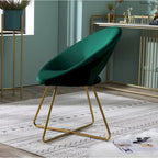 Fauteuil d'appoint en polyester 28" avec base dorée