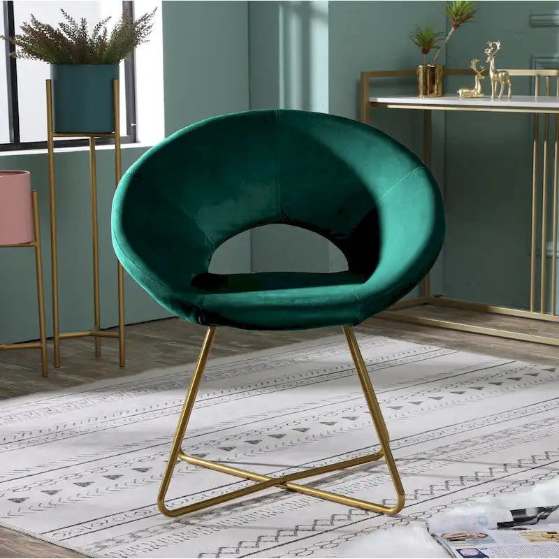 Fauteuil d'appoint en polyester 28" avec base dorée
