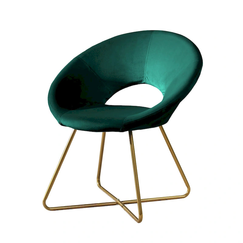 Fauteuil d'appoint en polyester 28" avec base dorée