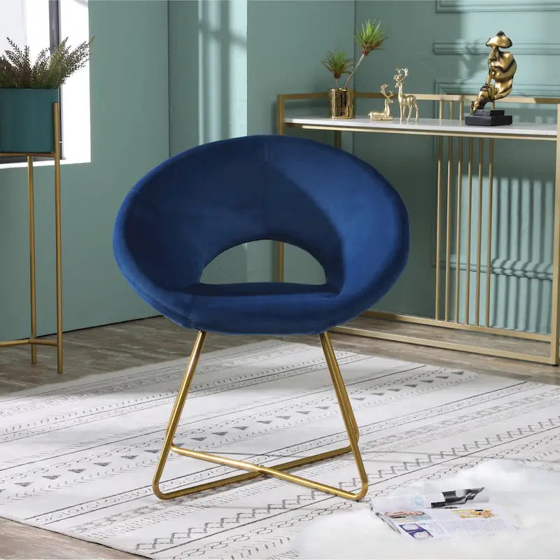 Fauteuil d'appoint en polyester 28" avec base dorée