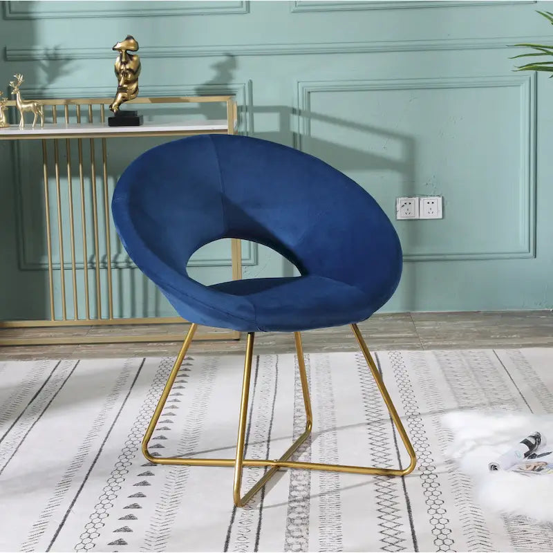 Fauteuil d'appoint en polyester 28" avec base dorée
