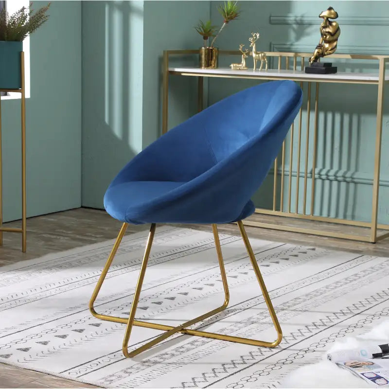 Fauteuil d'appoint en polyester 28" avec base dorée