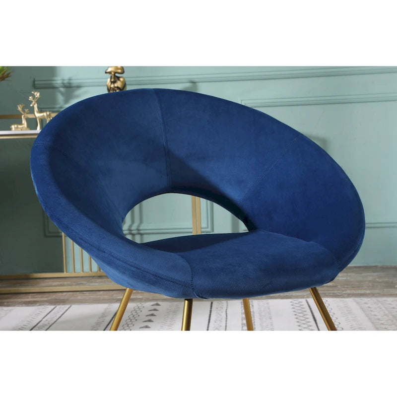 Fauteuil d'appoint en polyester 28" avec base dorée