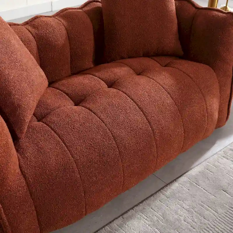 Modern 65.1 Chenille Tufted Loveseat Accent Chair with High-Resilience Foam