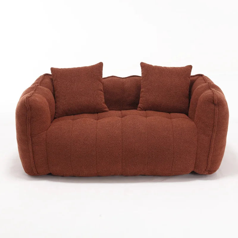 Modern 65.1 Chenille Tufted Loveseat Accent Chair with High-Resilience Foam