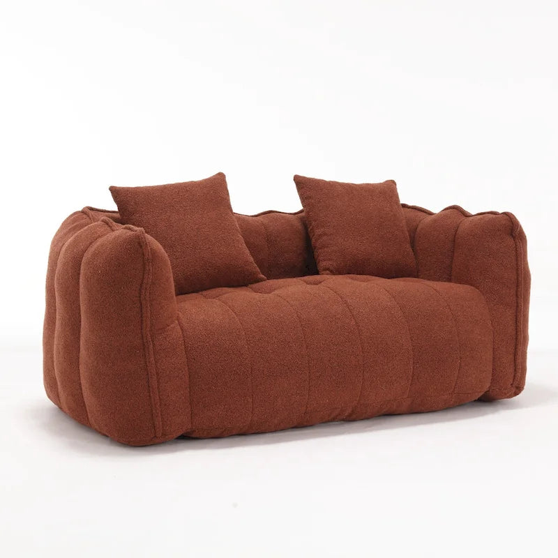 Modern 65.1 Chenille Tufted Loveseat Accent Chair with High-Resilience Foam