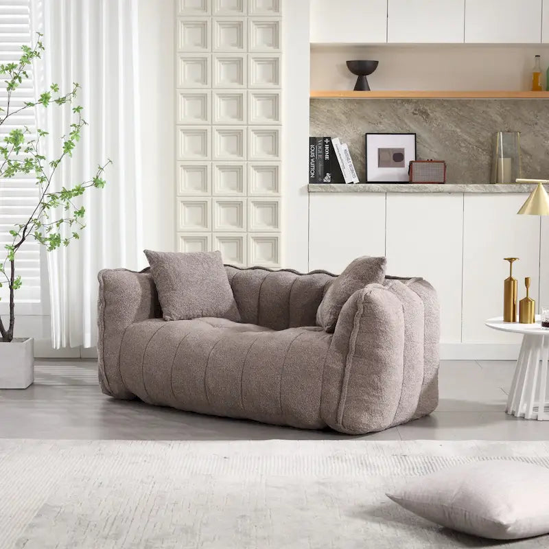 Modern 65.1 Chenille Tufted Loveseat Accent Chair with High-Resilience Foam