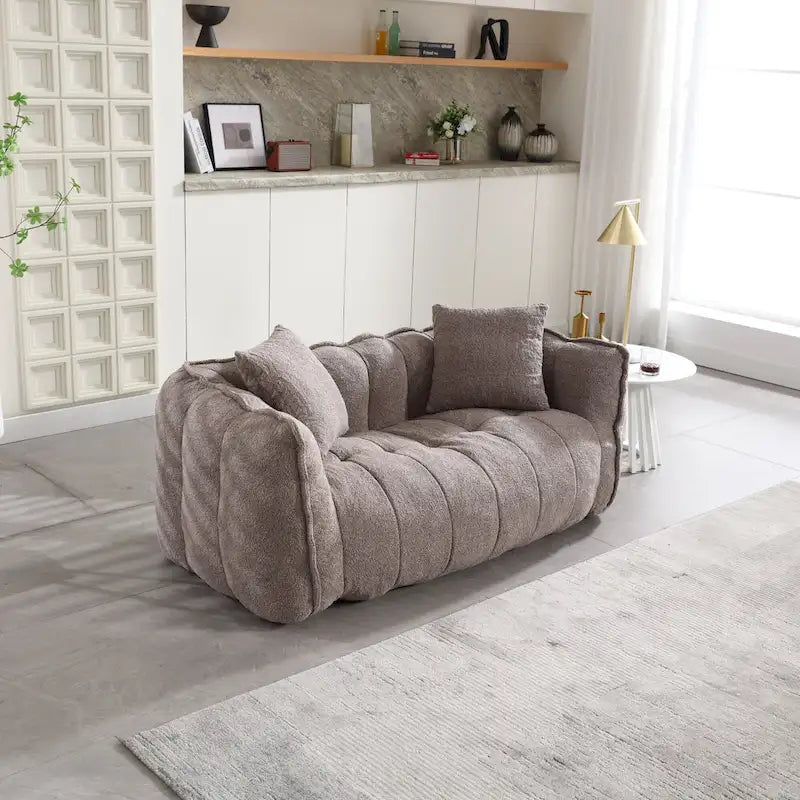Modern 65.1 Chenille Tufted Loveseat Accent Chair with High-Resilience Foam