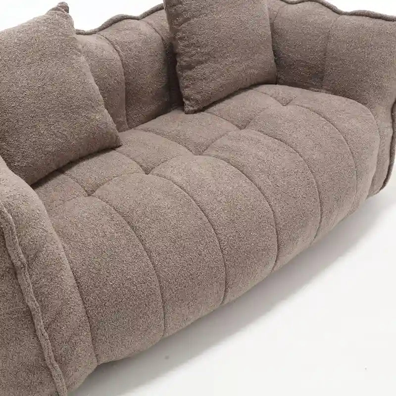 Modern 65.1 Chenille Tufted Loveseat Accent Chair with High-Resilience Foam