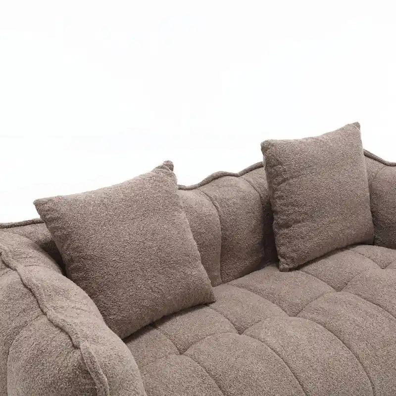 Modern 65.1 Chenille Tufted Loveseat Accent Chair with High-Resilience Foam