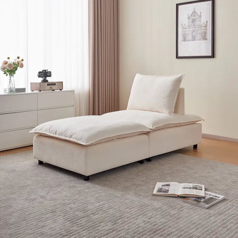 Chenille Upholstered Armless Modular Sectional Sofa, Free Combination