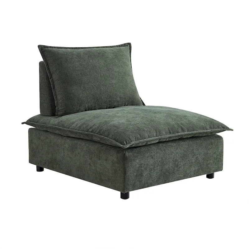Chenille Upholstered Armless Modular Sectional Sofa, Free Combination