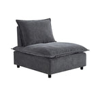 Chenille Upholstered Armless Modular Sectional Sofa, Free Combination