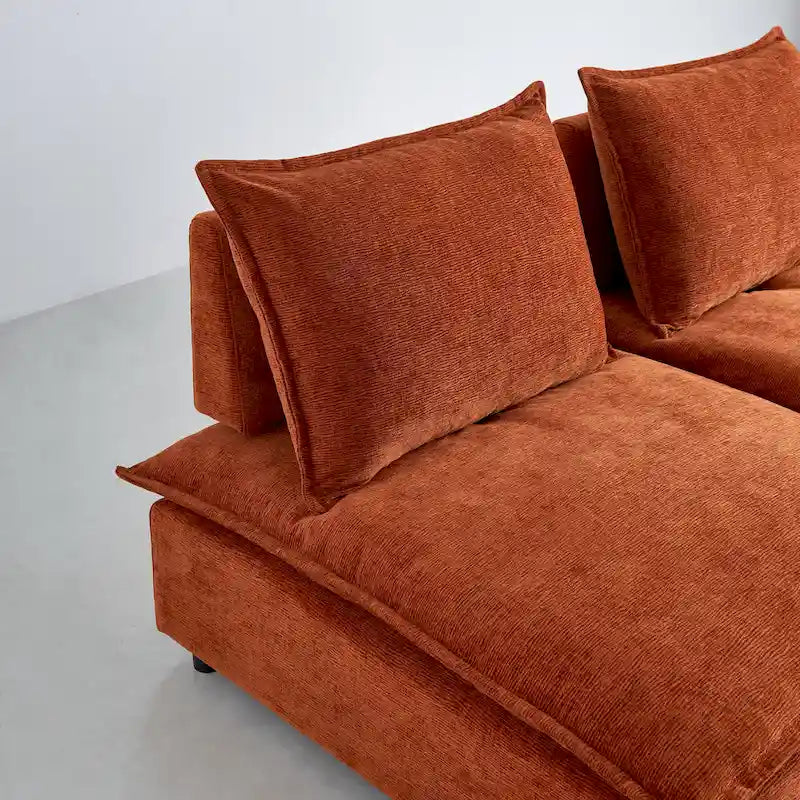 Chenille Upholstered Armless Modular Sectional Sofa, Free Combination