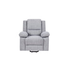 Light Grey Velvet Power Lift Recliner Chair with Massage Points, Lumbar Heating, and Storage Pocket