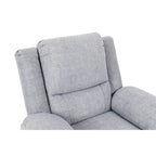 Light Grey Velvet Power Lift Recliner Chair with Massage Points, Lumbar Heating, and Storage Pocket