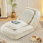 White 47.8 Adjustable Chaise Longue Chair with High Back