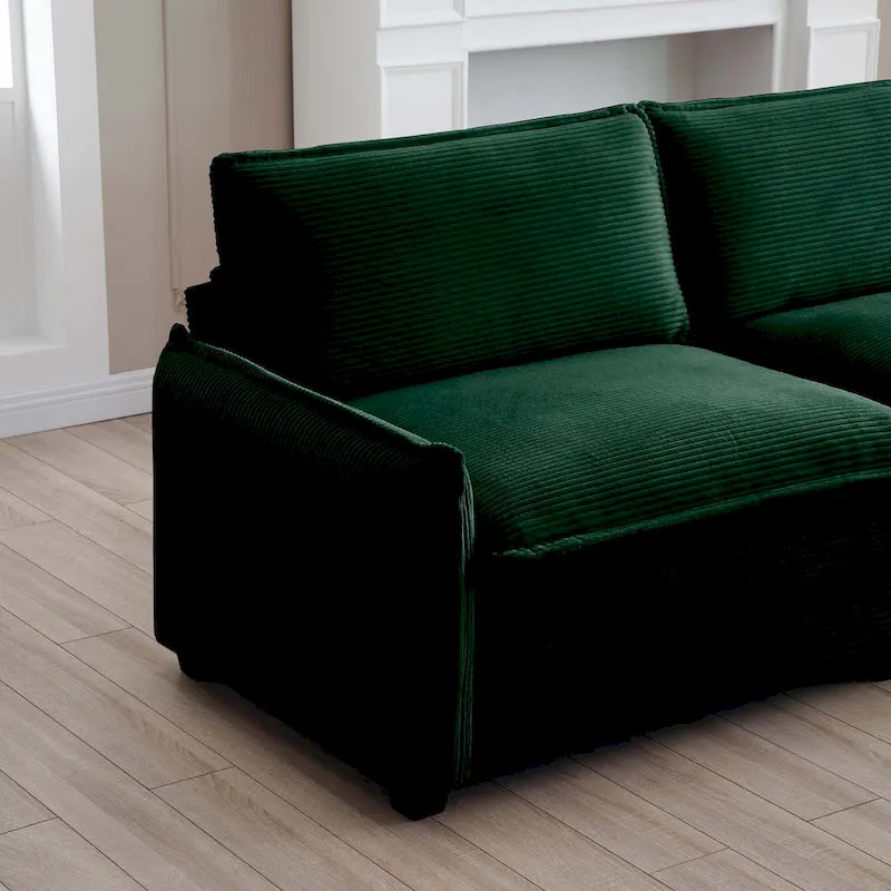 Canapé modulaire sans accoudoirs en velours côtelé personnalisable