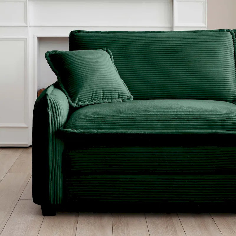 Canapé modulaire sans accoudoirs en velours côtelé personnalisable