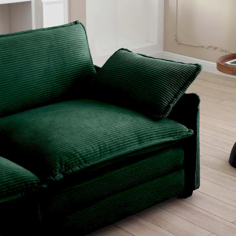 Canapé modulaire sans accoudoirs en velours côtelé personnalisable
