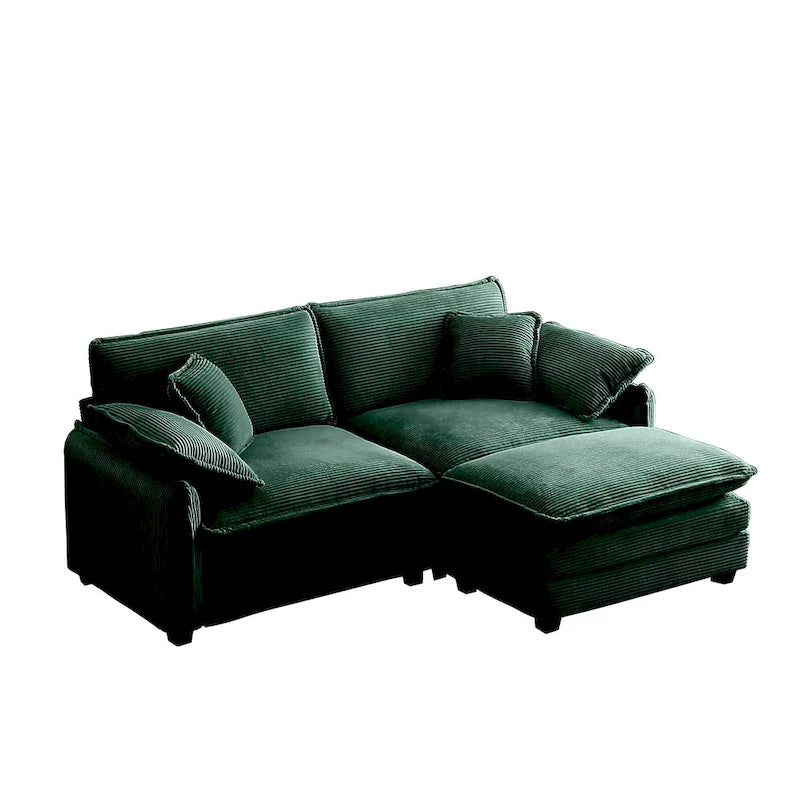 Canapé modulaire sans accoudoirs en velours côtelé personnalisable