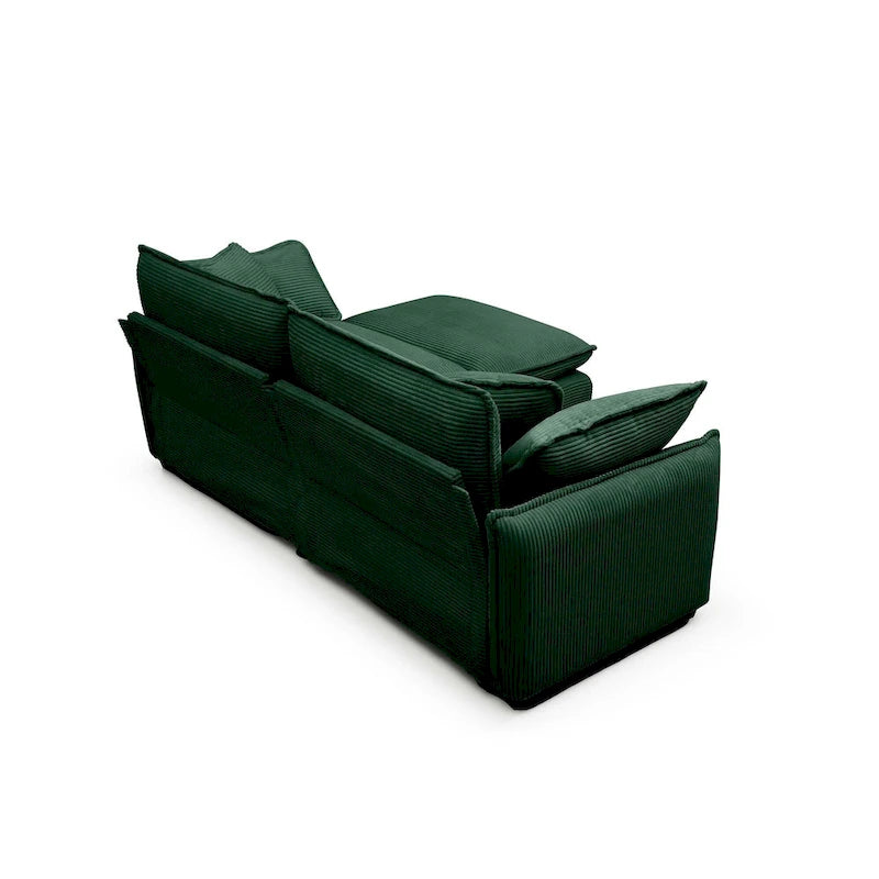 Canapé modulaire sans accoudoirs en velours côtelé personnalisable