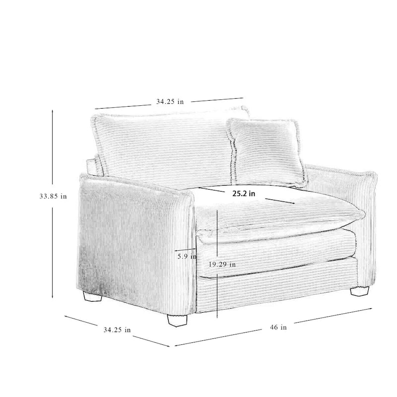 Canapé modulaire sans accoudoirs en velours côtelé personnalisable