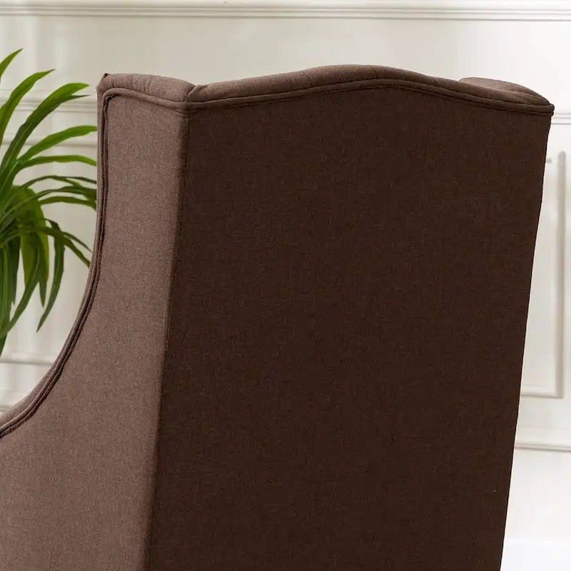 Wingback Chair with Solid Wood Frame, Mid-Century Modern Chair, Accent Chair Extra-Thick Backrest