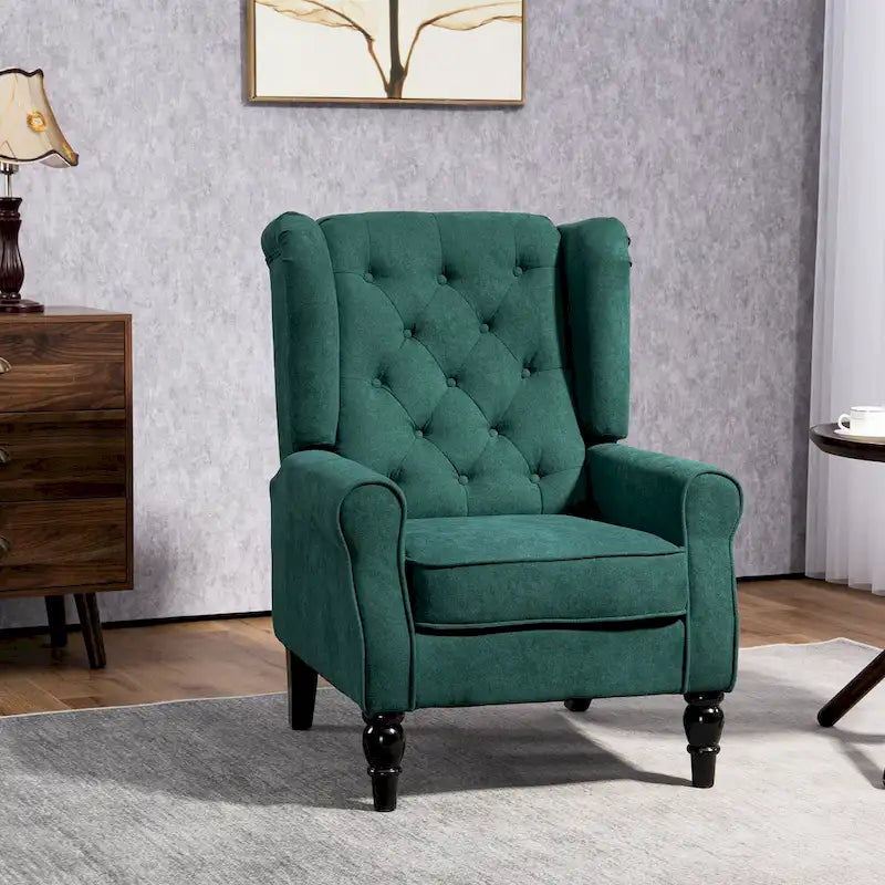 Dark Green Modern 29.3 High Back Accent Chair