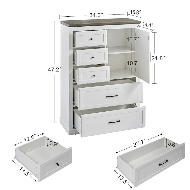 Commode de chambre rustique en bois
