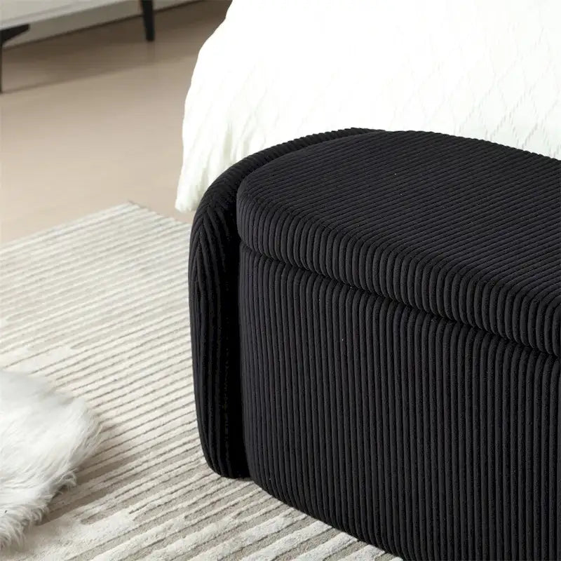 Storage Ottoman,Bedroom End Bench,Upholstered Fabric Storage Ottoman