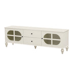 68.9 Modern TV Stand for TVs up to 75 Inches, Entertainment Center with Fluted Glass Doors for Living Room