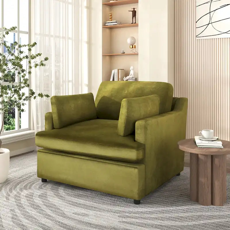 Mirod Oversized Accent Chair - Comfortable Armrest Cushions, Versatile Neutral Style, Elegant Design, Durable Frame