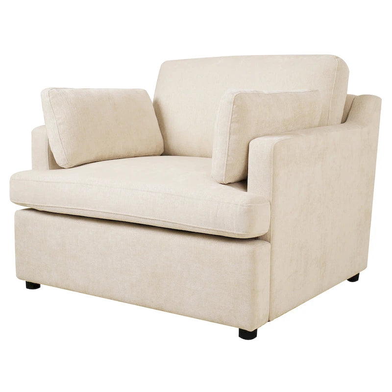 Mirod Oversized Accent Chair - Comfortable Armrest Cushions, Versatile Neutral Style, Elegant Design, Durable Frame