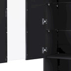TV Stand with 34.2 Non-heating Electric Fireplace,Entertainment Center with LED Light,Tempered Glass Shelves for TVs up to 75