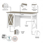 Bureau d'ordinateur Key West 54W avec rangement et armoire de Bush Furniture