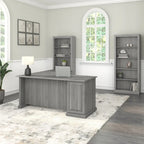 Saratoga L Shaped Computer Desk and Bookcase Set by Bush Furniture