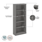 Saratoga L Shaped Computer Desk and Bookcase Set by Bush Furniture