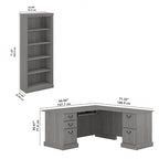 Saratoga L Shaped Computer Desk and Bookcase Set by Bush Furniture