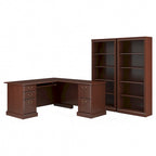 Saratoga L Shaped Computer Desk and Bookcase Set by Bush Furniture