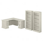 Saratoga L Shaped Computer Desk and Bookcase Set by Bush Furniture